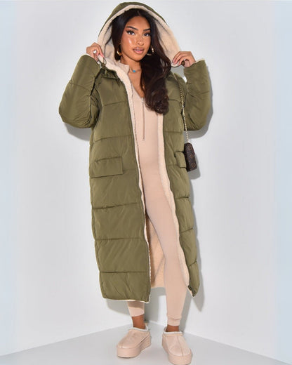 Warm Reversible Parka Coat for Women