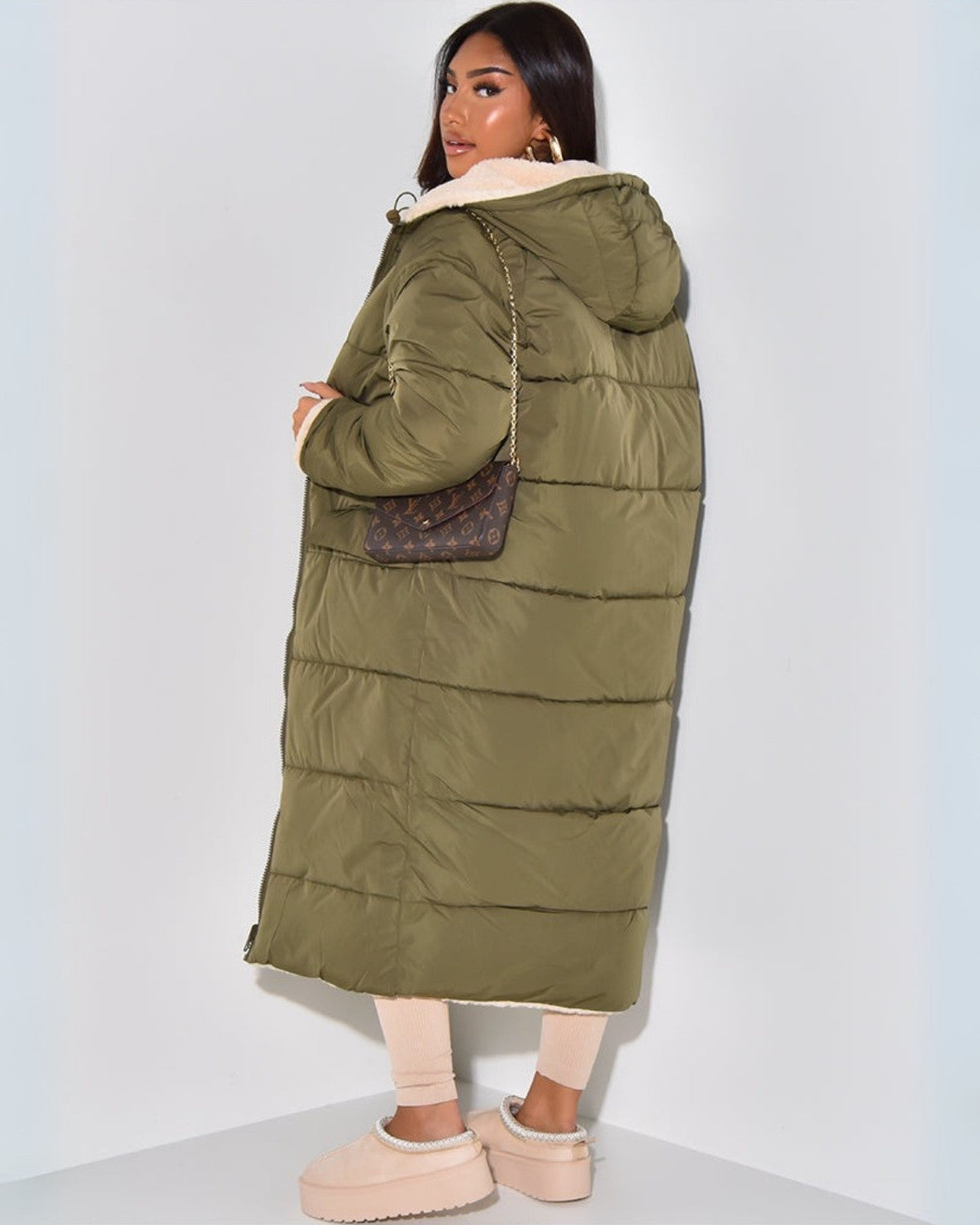 Warm Reversible Parka Coat for Women
