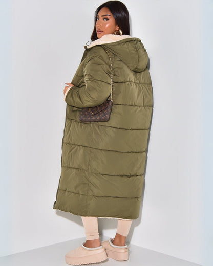 Warm Reversible Parka Coat for Women