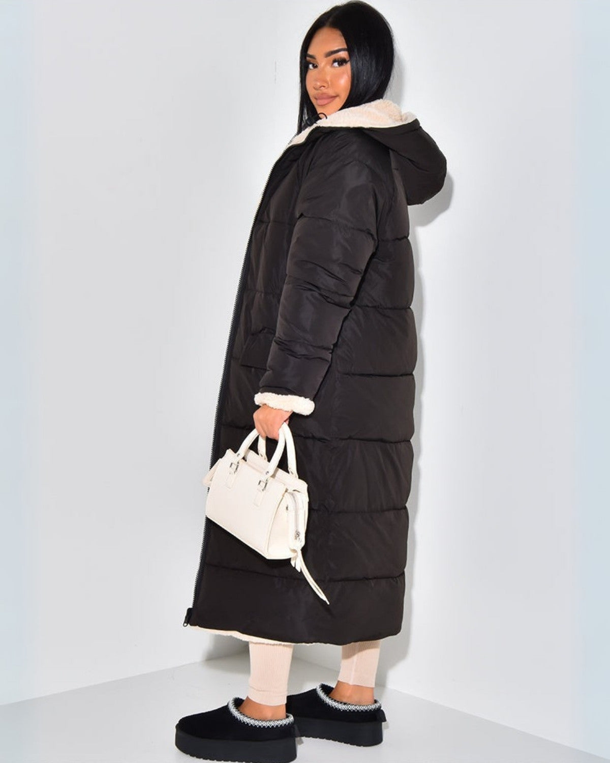 Warm Reversible Parka Coat for Women