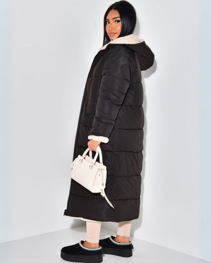 Warm Reversible Parka Coat for Women