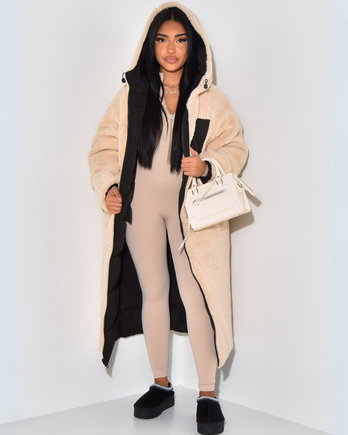 Warm Reversible Parka Coat for Women