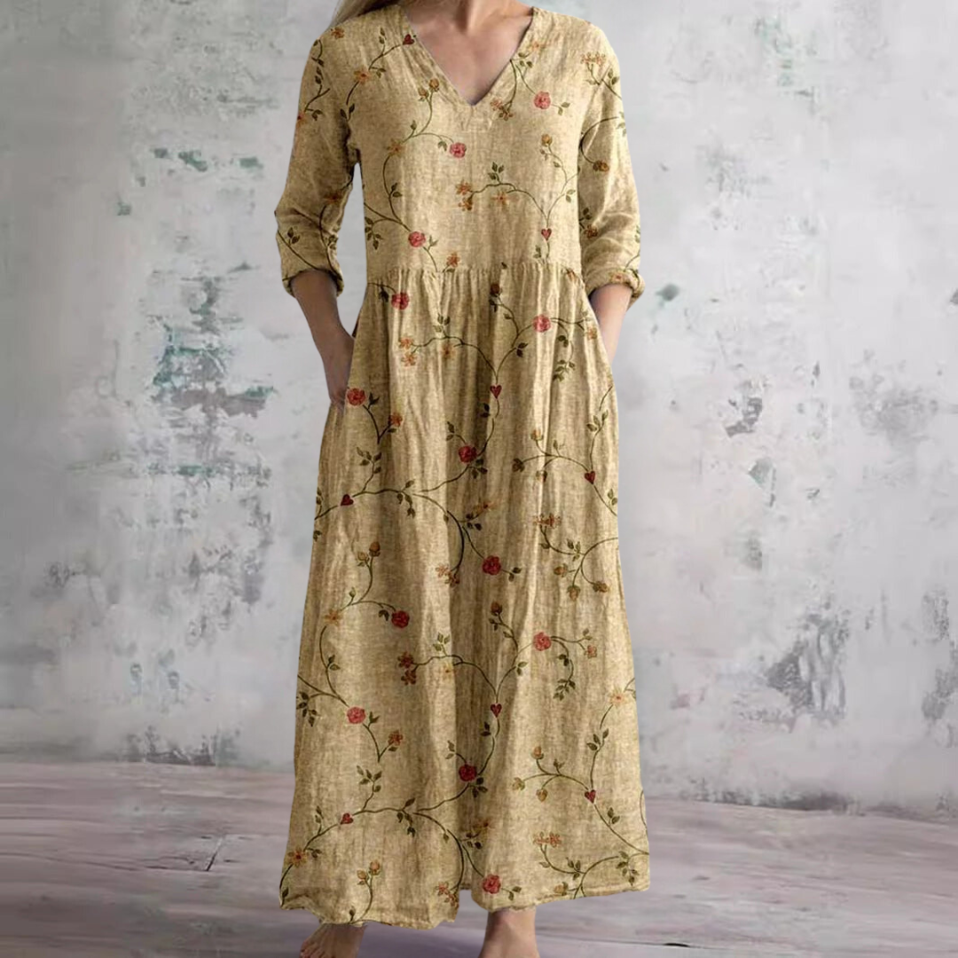 White Floral Chic Long Maxi Dress