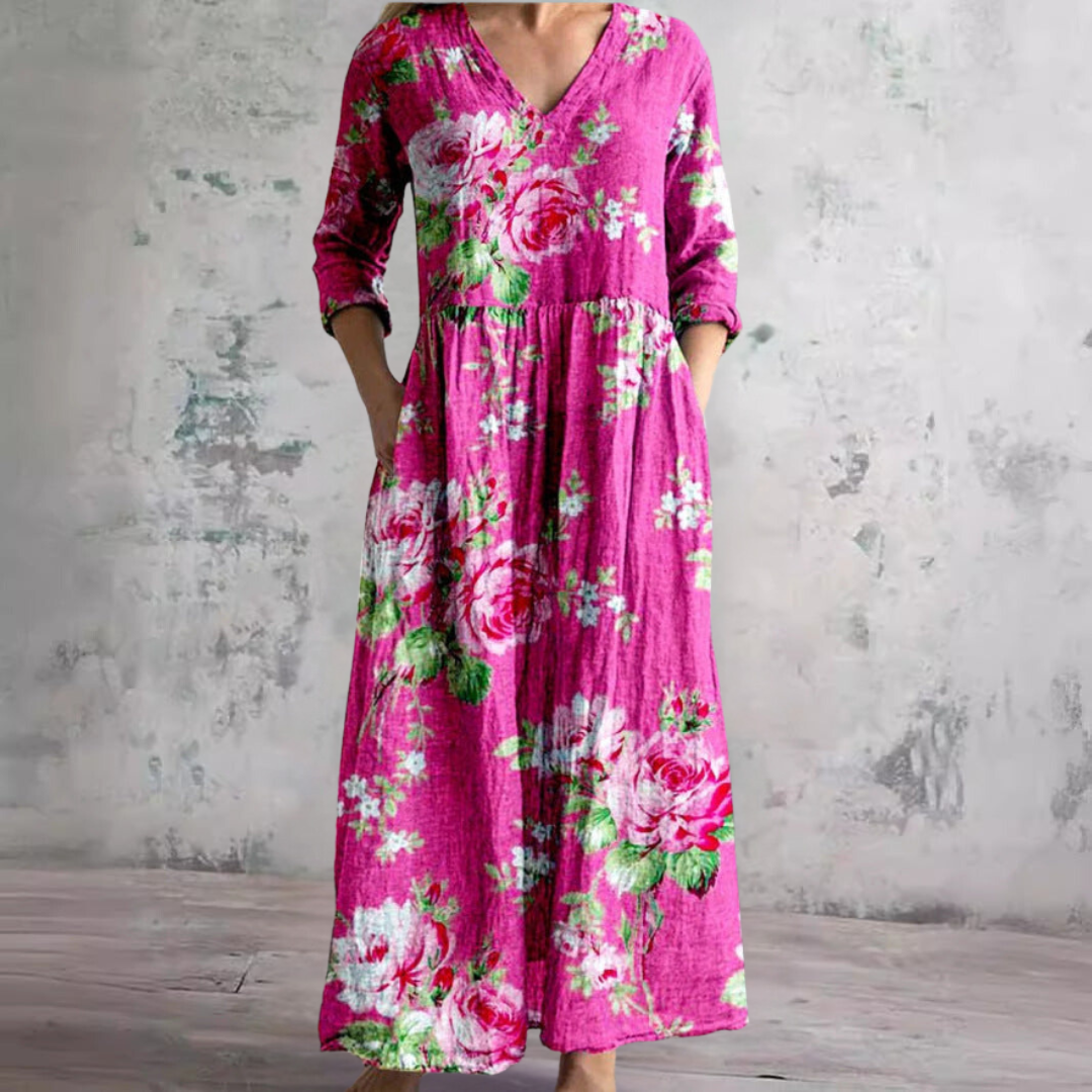 White Floral Chic Long Maxi Dress