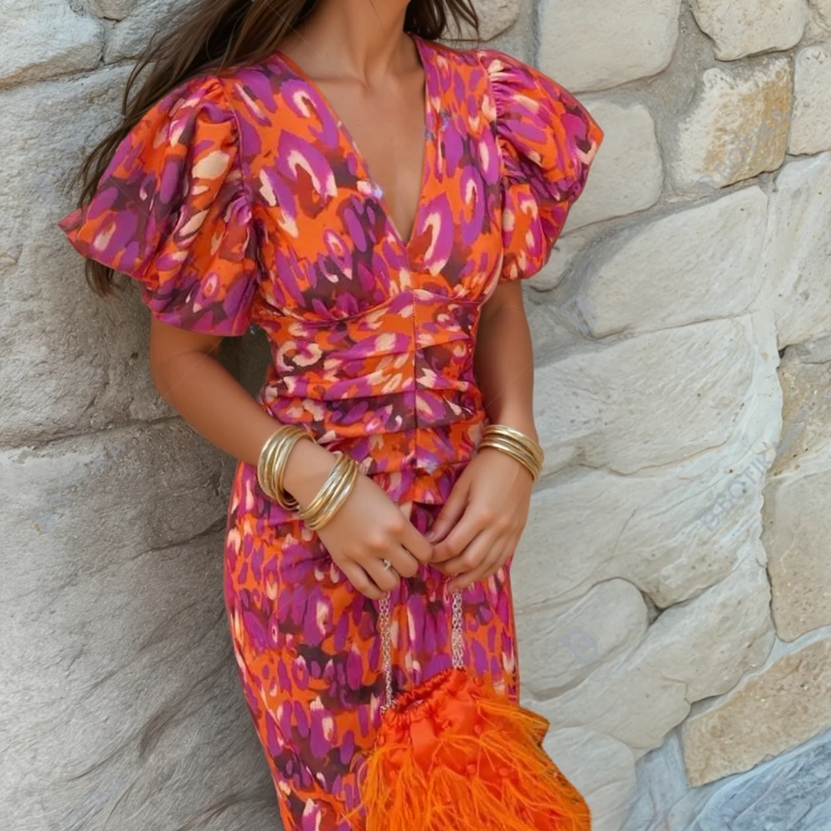 Colorful Party Dress with Beautiful Embellishments - Luxivelle