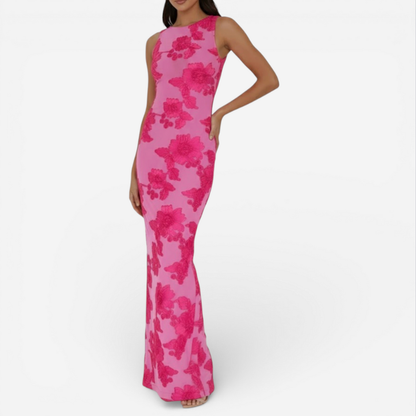Elegant Flower Long Evening Gown Dress