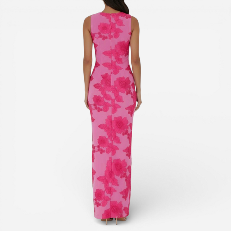 Elegant Flower Long Evening Gown Dress