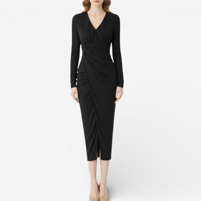 Ladies Sparkly V Neck Party Dress