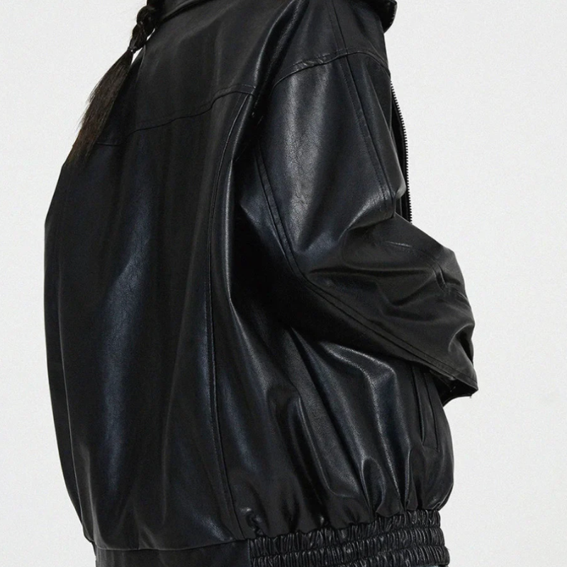 Ladies Classic Biker Leather Jacket
