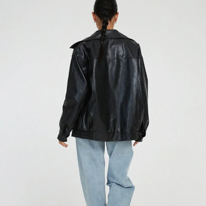 Ladies Classic Biker Leather Jacket