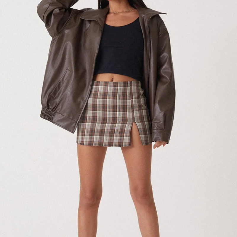 Ladies Classic Biker Leather Jacket