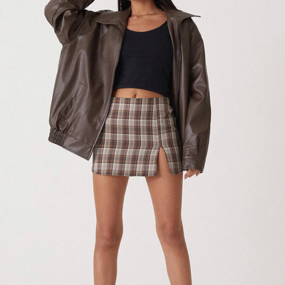 Ladies Classic Biker Leather Jacket