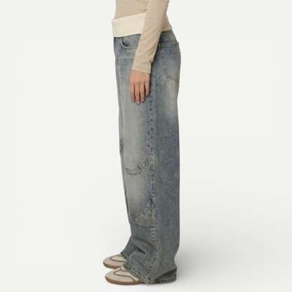 Loose Fit Womens Jeans With Elastic Waist