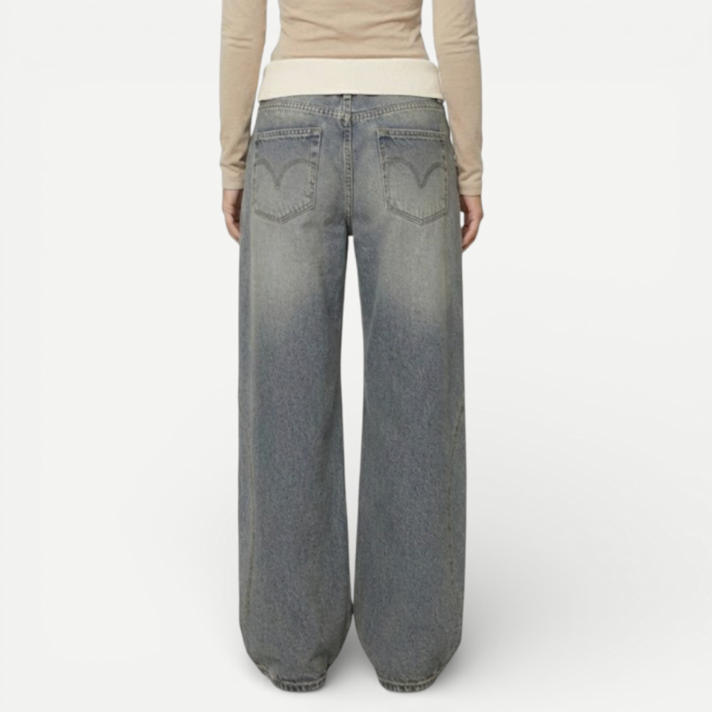 Loose Fit Womens Jeans With Elastic Waist