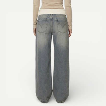 Loose Fit Womens Jeans With Elastic Waist
