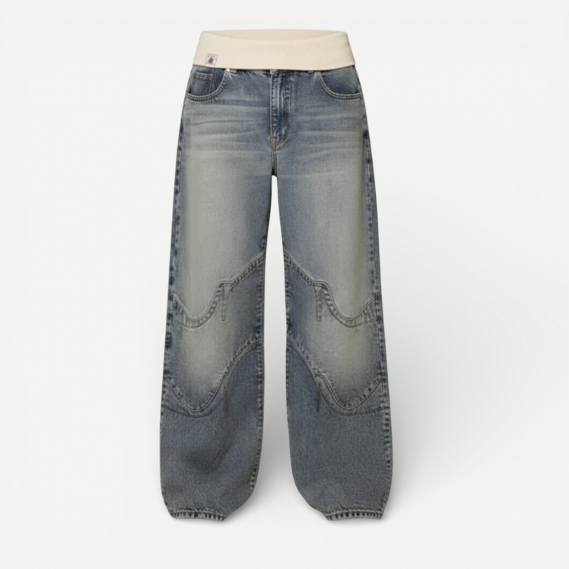 Loose Fit Womens Jeans With Elastic Waist
