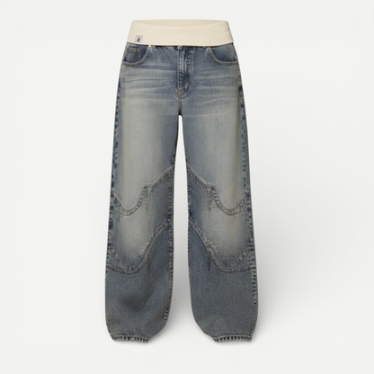Loose Fit Womens Jeans With Elastic Waist