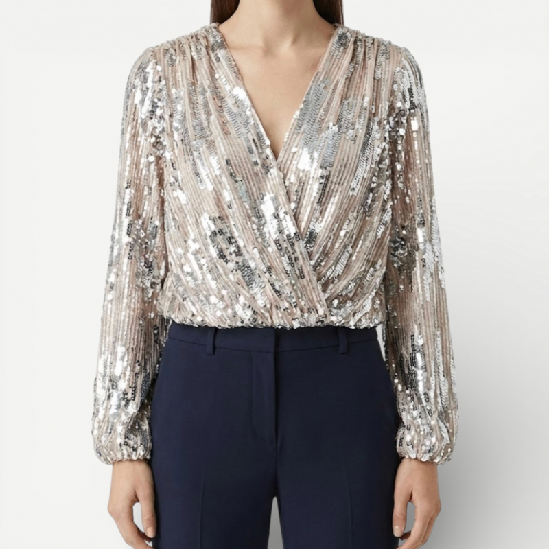 Fashionable V-Neck Women's Blouse - Luxivelle
