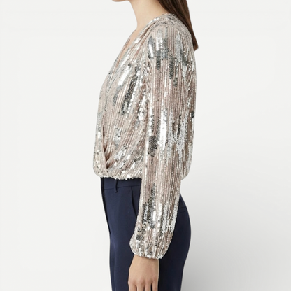 Fashionable V-Neck Women's Blouse
