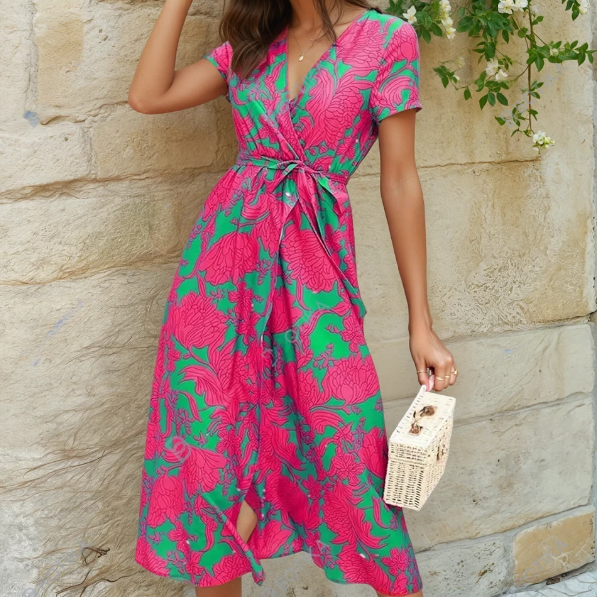 Pastel Pink Slim Fit Summer Dress