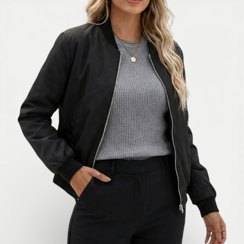 Women's Stylish Bomber Coat - Luxivelle