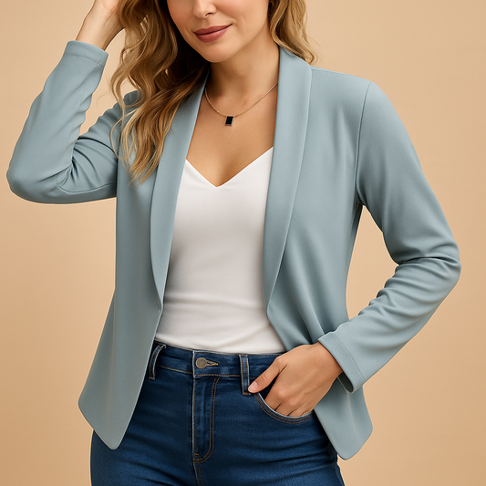 Classic Women's Open Front Jacket - Luxivelle