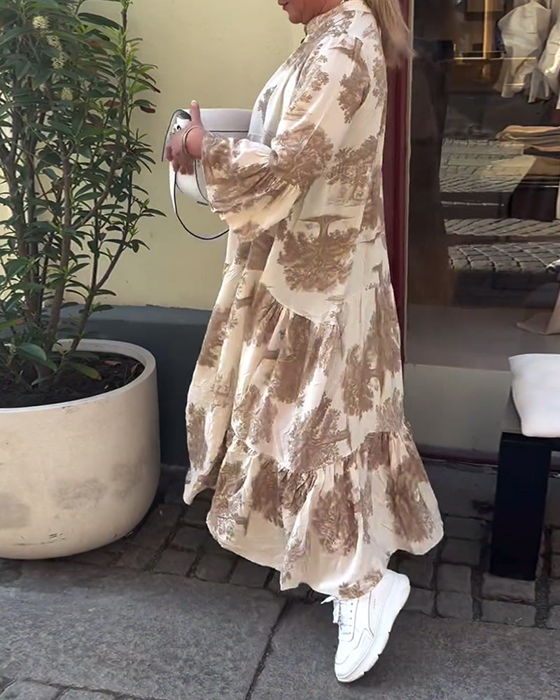 Beautiful Floral Long Sleeve Maxi Dress for Women