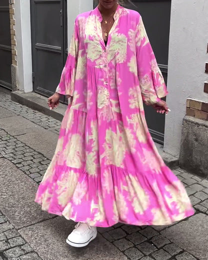 Beautiful Floral Long Sleeve Maxi Dress for Women