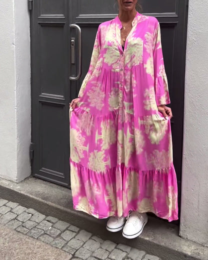 Beautiful Floral Long Sleeve Maxi Dress for Women