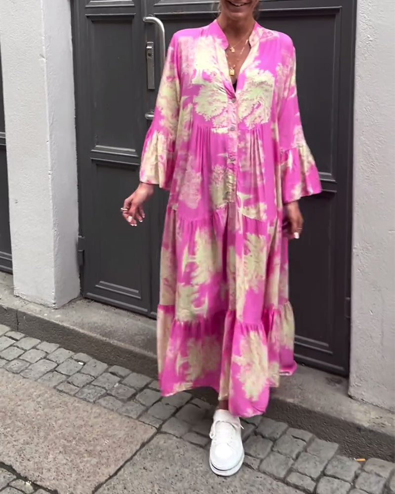 Beautiful Floral Long Sleeve Maxi Dress for Women