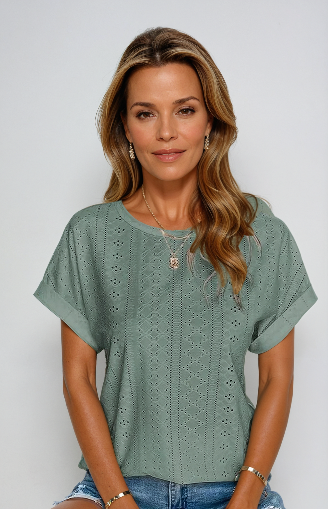 Lace Trim Women's Casual Blouse
