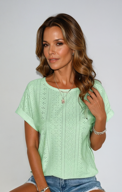 Lace Trim Women's Casual Blouse