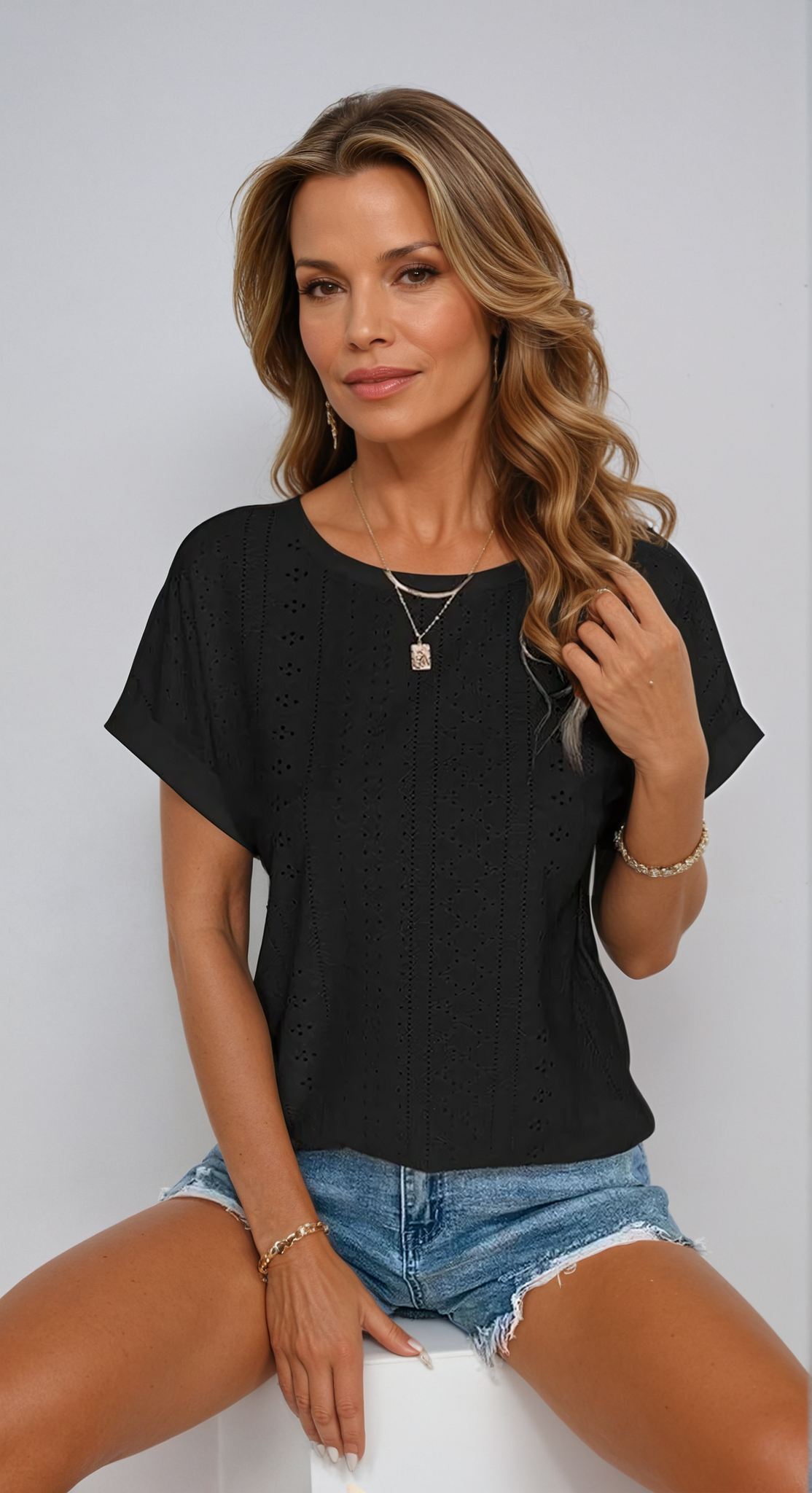 Lace Trim Women's Casual Blouse