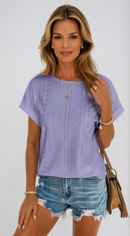 Lace Trim Women's Casual Blouse