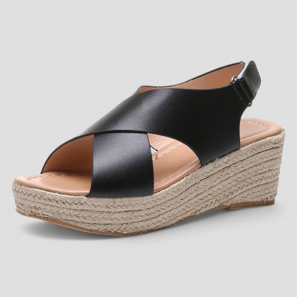 Orthopaedic Wedge Sandals with Stylish Cross Strap 0