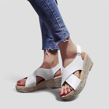 Orthopaedic Wedge Sandals with Stylish Cross Strap 3