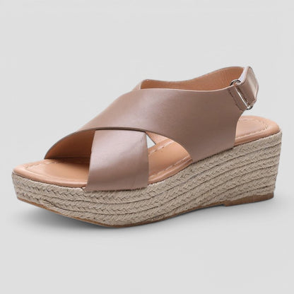 Orthopaedic Wedge Sandals with Stylish Cross Strap 4
