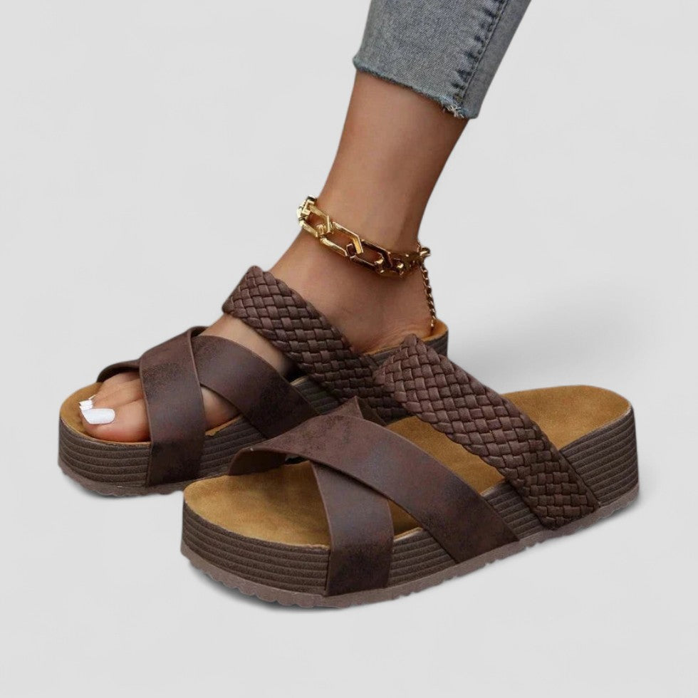 Orthopedic Braided Slip On Platform Sandals 0