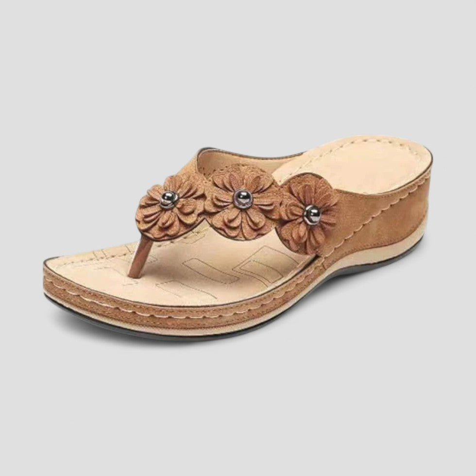 Orthopedic Flower Embellished Summer Thong Sandals 2