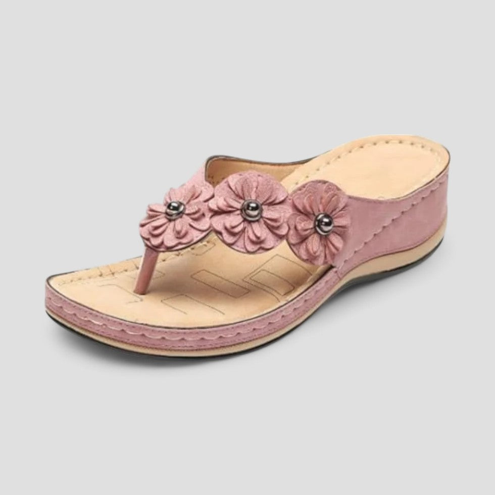 Orthopedic Flower Embellished Summer Thong Sandals 4