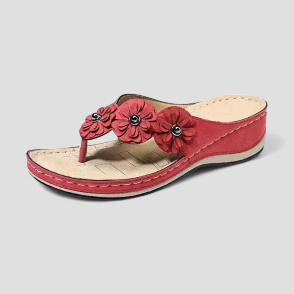 Orthopedic Flower Embellished Summer Thong Sandals 5