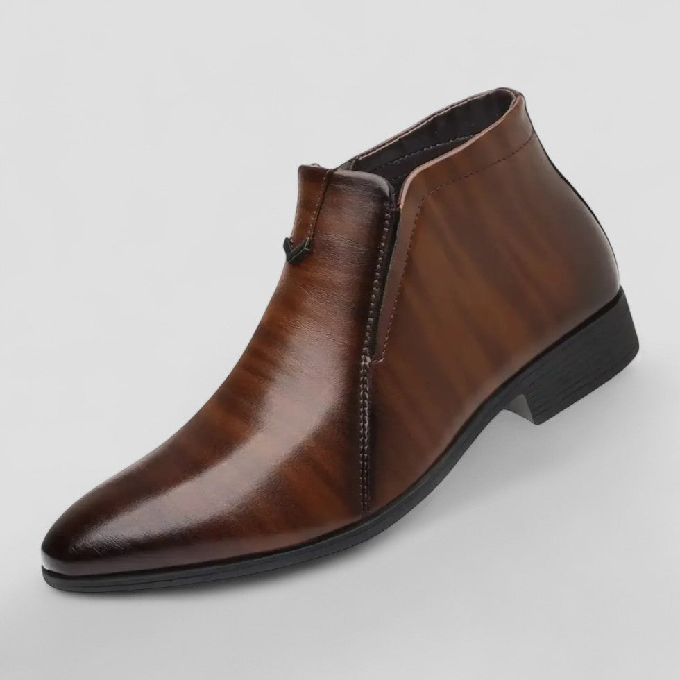 Orthopedic Leather Ankle Boots for Men with Side Zip 5