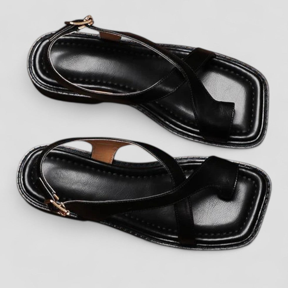 Orthopedic Leather Cross Strap Sandals for Women 4