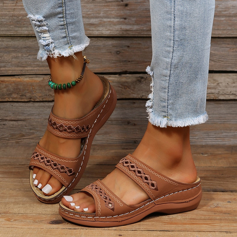 Orthopedic Sandals For Women | Three Arch Support | Dark Brown