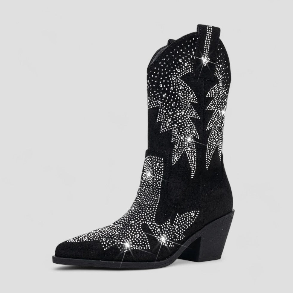 Orthopedic Western Rhinestone Cowboy Boots for Women 0