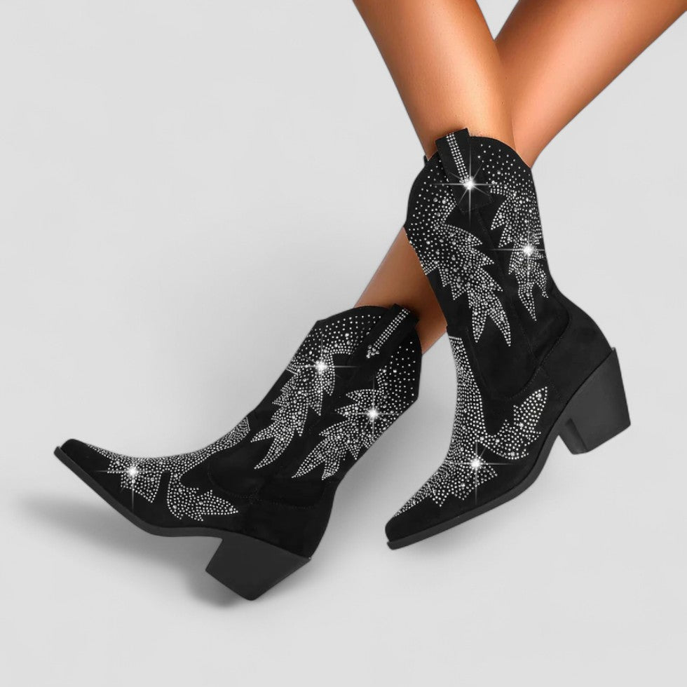 Orthopedic Western Rhinestone Cowboy Boots for Women 1
