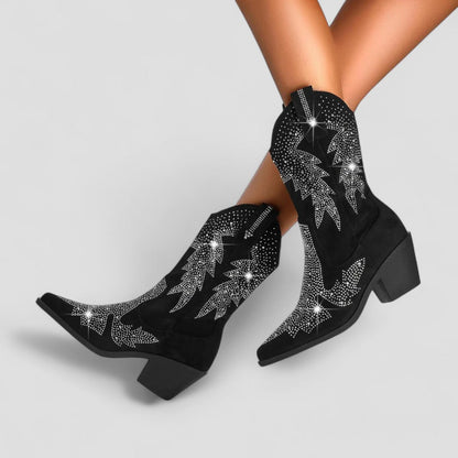 Orthopedic Western Rhinestone Cowboy Boots for Women 1