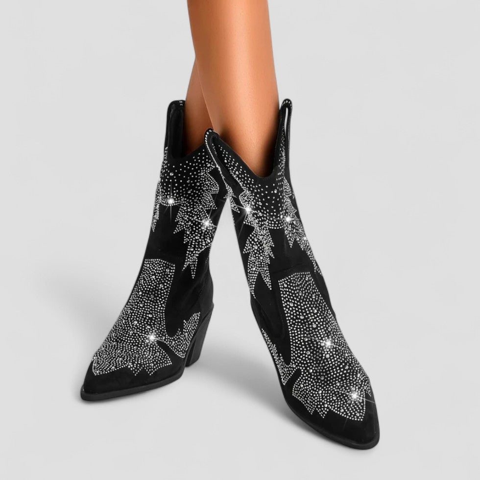 Orthopedic Western Rhinestone Cowboy Boots for Women 2