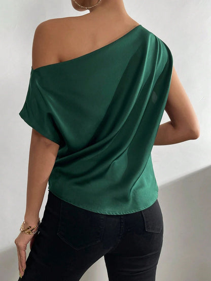 Chic Uneven One Shoulder Blouse
