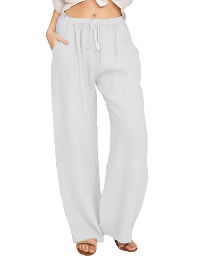 Comfortable High Waist Wide Leg Women's Trousers